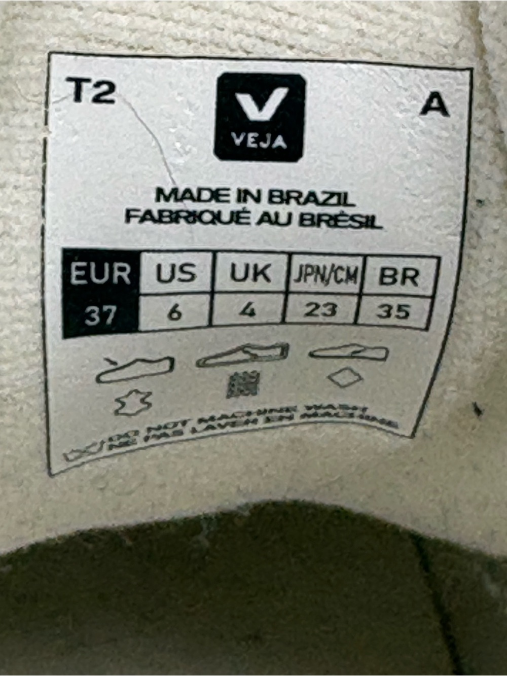 Veja Campo T2 A White/Grey Leather Sneakers - Size Women US 6 EU 35 - Picture 8 of 9